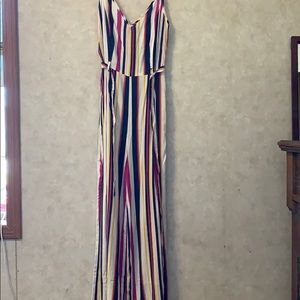 Forever 21 striped jumpsuit